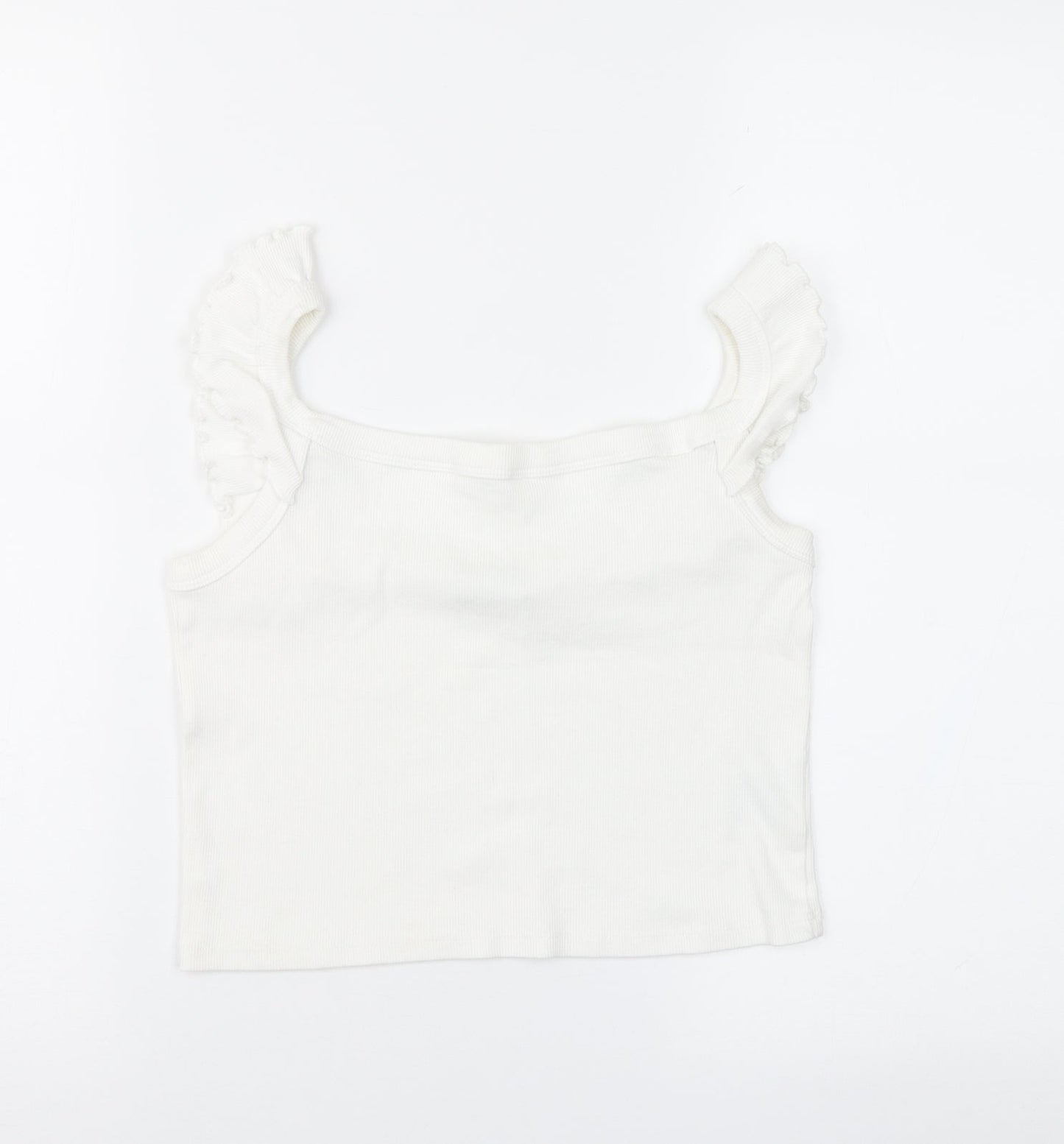 Womens UK Size S Brave Soul White Cropped Blouse
