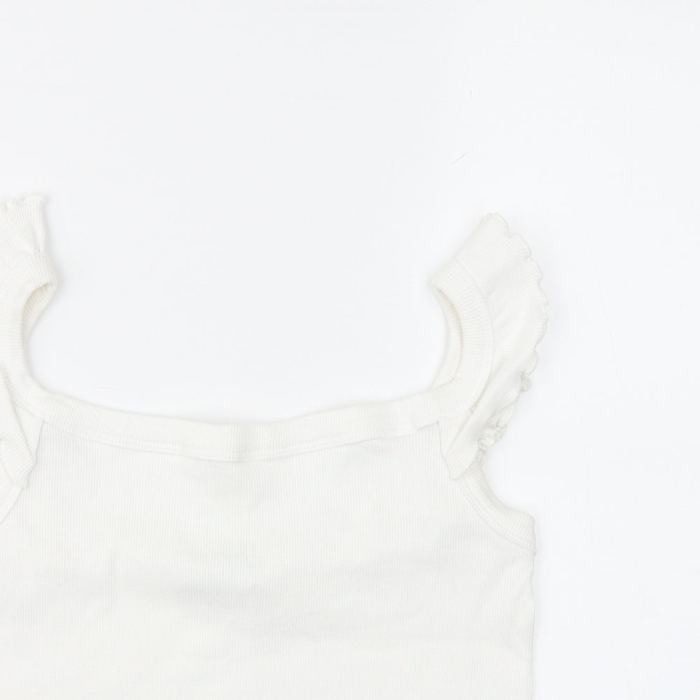 Womens UK Size S Brave Soul White Cropped Blouse