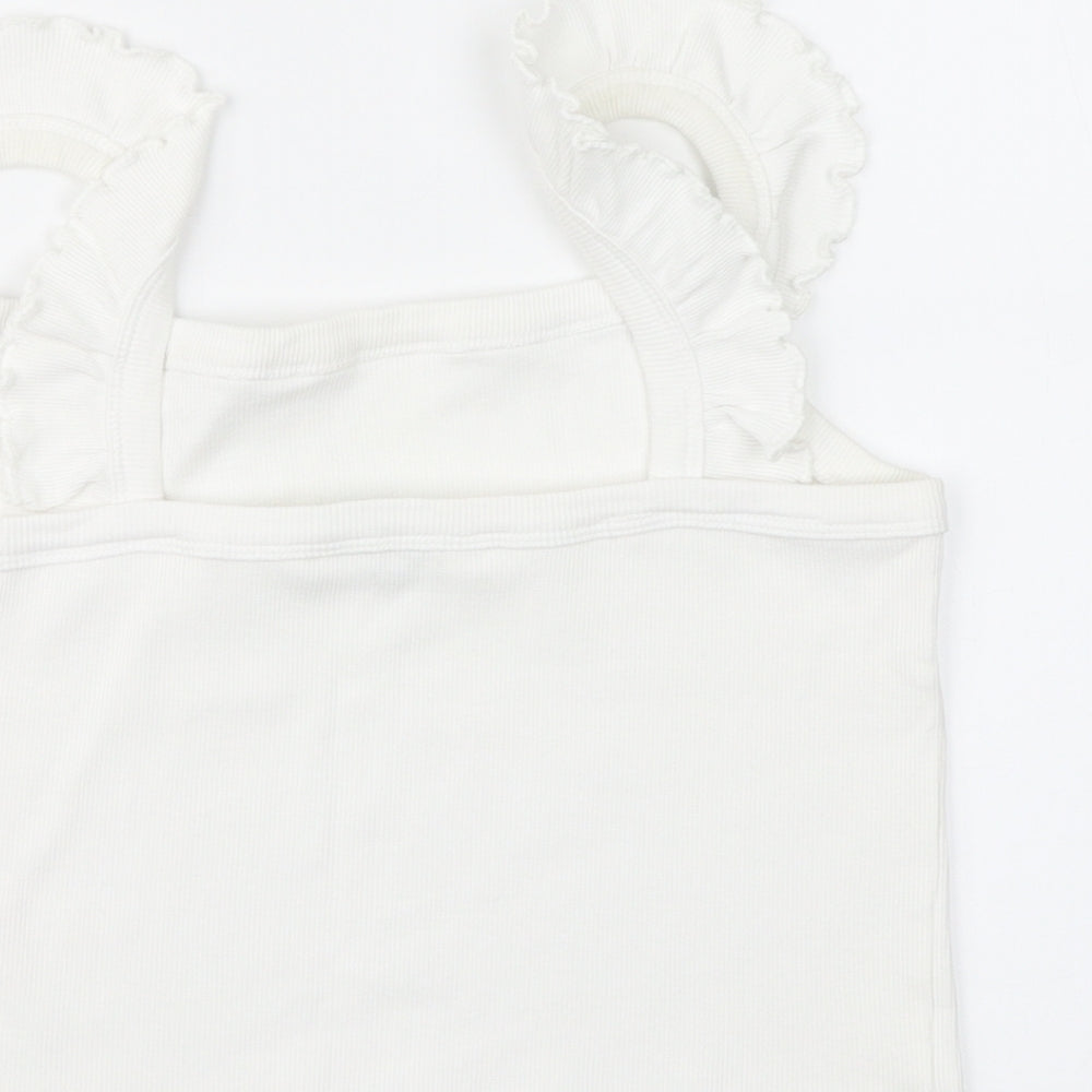 Womens UK Size S Brave Soul White Cropped Blouse