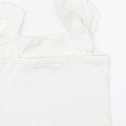 Womens UK Size S Brave Soul White Cropped Blouse