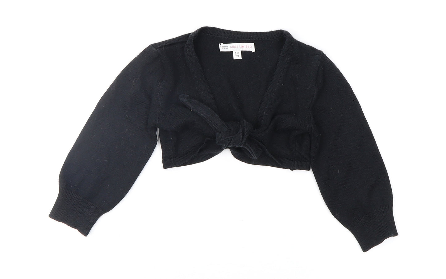 Marks and Spencer Girls Black   Cardigan Jumper Size 5-6 Years