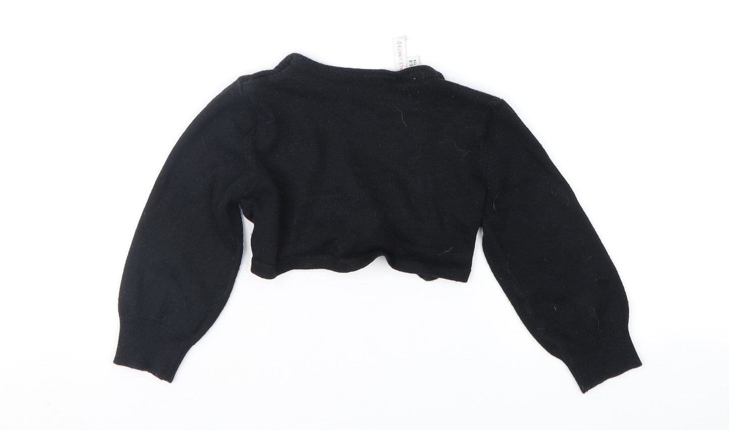 Marks and Spencer Girls Black   Cardigan Jumper Size 5-6 Years