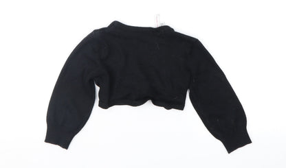 Marks and Spencer Girls Black   Cardigan Jumper Size 5-6 Years