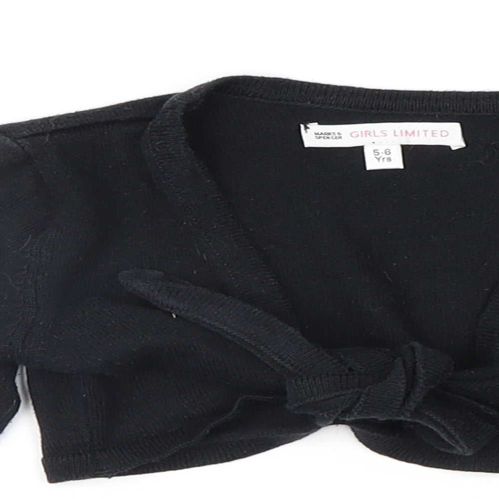 Marks and Spencer Girls Black   Cardigan Jumper Size 5-6 Years