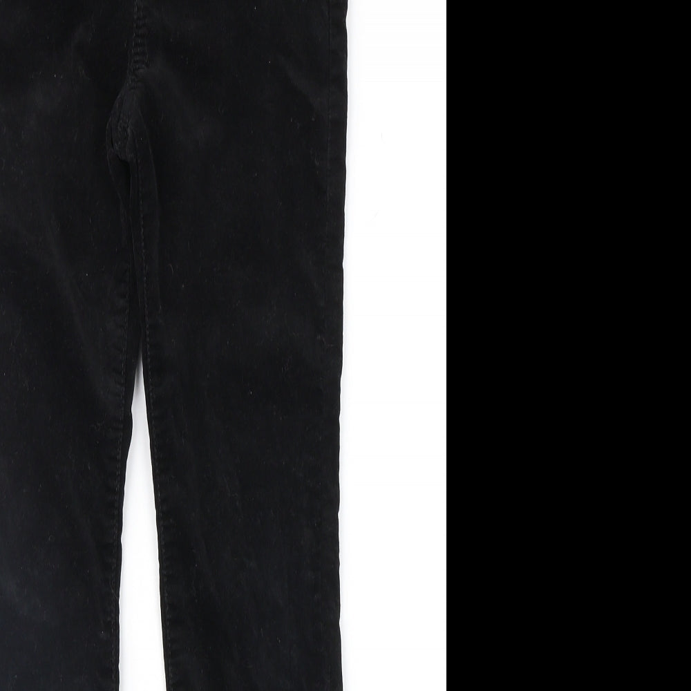 H&M Girls Black  Velvet Straight Jeans Size 7 Years