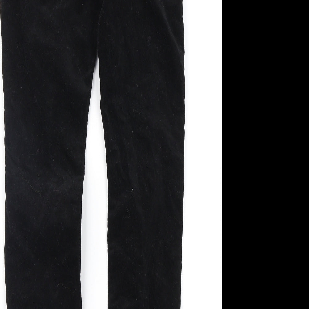 H&M Girls Black  Velvet Straight Jeans Size 7 Years