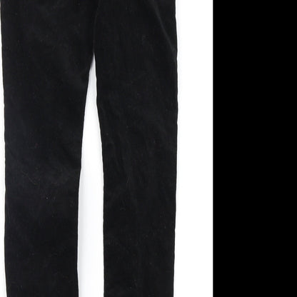 H&M Girls Black  Velvet Straight Jeans Size 7 Years