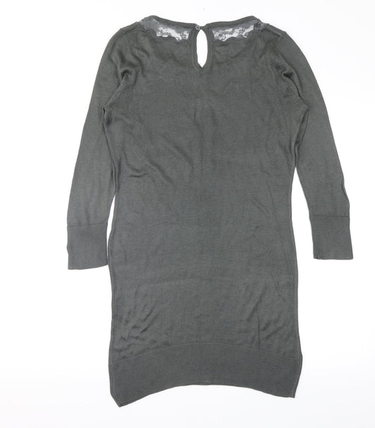 Saint Tropez Clothing Womens Grey Geometric  Jumper Dress  Size S