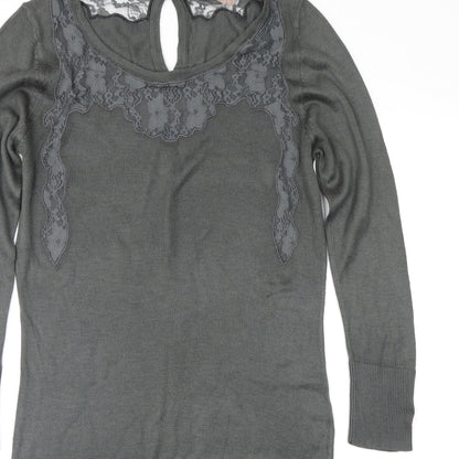 Saint Tropez Clothing Womens Grey Geometric  Jumper Dress  Size S