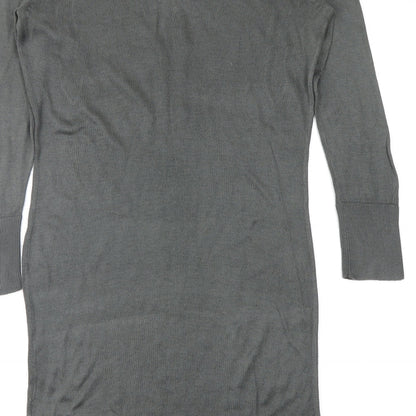 Saint Tropez Clothing Womens Grey Geometric  Jumper Dress  Size S