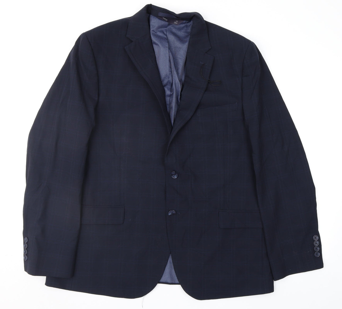 Mens UK Size 44 Marks and Spencer Regular Blue Suit Jacket