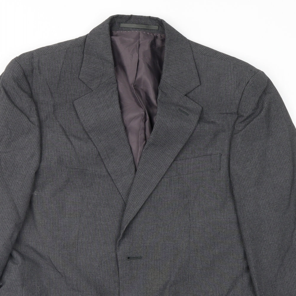 F&F Mens Grey Striped  Jacket Suit Jacket Size 38