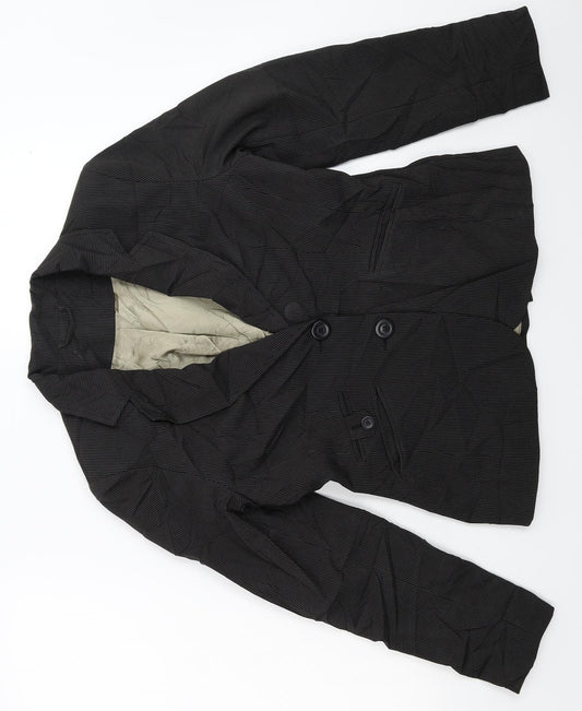 New Look Womens Grey Striped  Jacket Suit Jacket Size 14