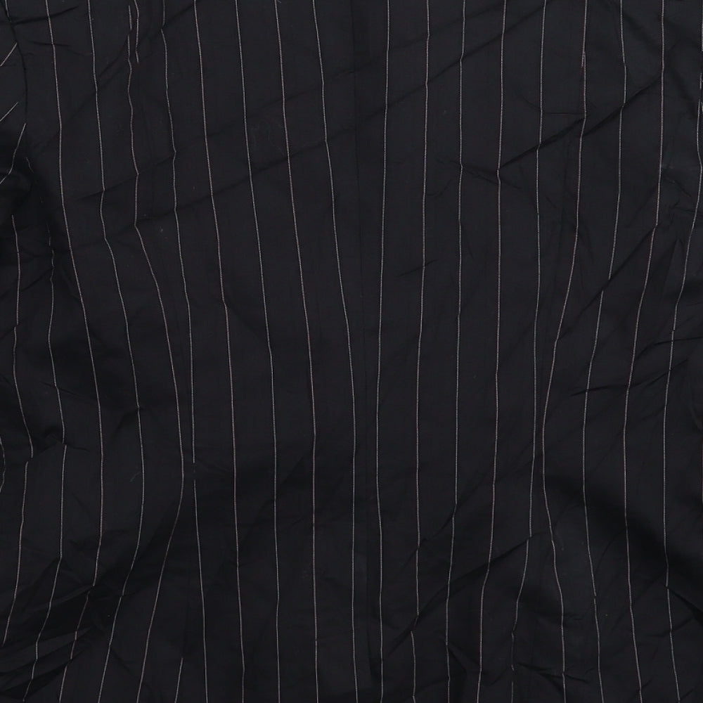 H&M Womens Black Striped  Jacket Suit Jacket Size 14