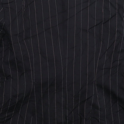 H&M Womens Black Striped  Jacket Suit Jacket Size 14