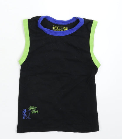 Rebel Boys Black   Basic Tank Size 4-5 Years