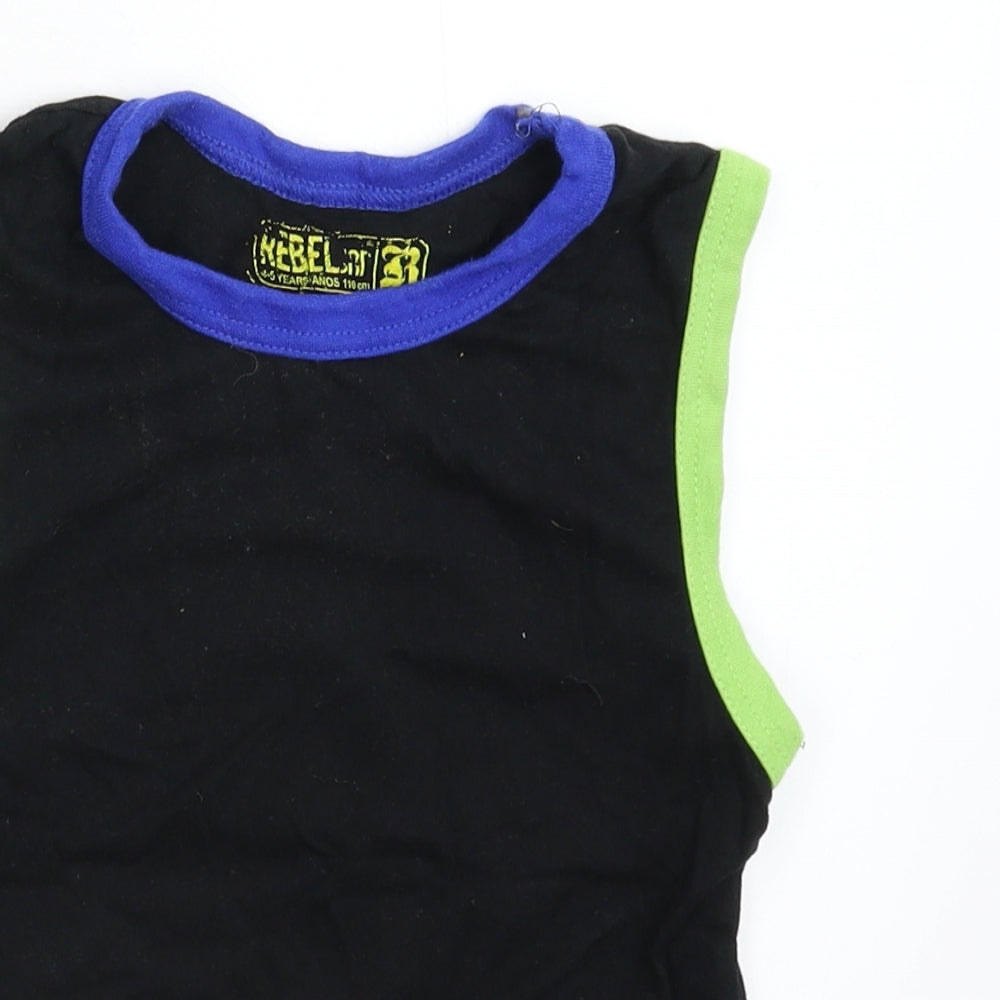 Rebel Boys Black   Basic Tank Size 4-5 Years