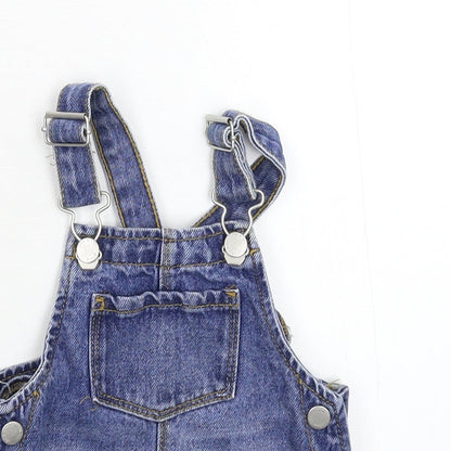 Primark Girls Blue  Denim Pinafore/Dungaree Dress  Size 6-9 Months