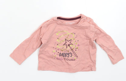 Additional front view of Primark Baby Pink Basic T-Shirt, size 3-6, Months