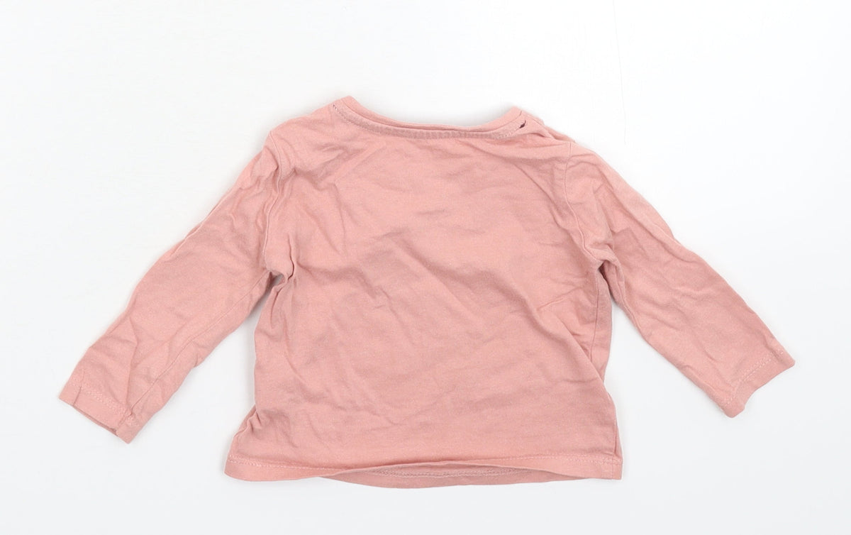 Back view of Primark Baby Pink Basic T-Shirt, size 3-6, Months