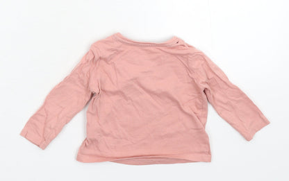 Back view of Primark Baby Pink Basic T-Shirt, size 3-6, Months