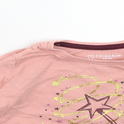 Close-up detail of Primark Baby Pink Basic T-Shirt, size 3-6, Months