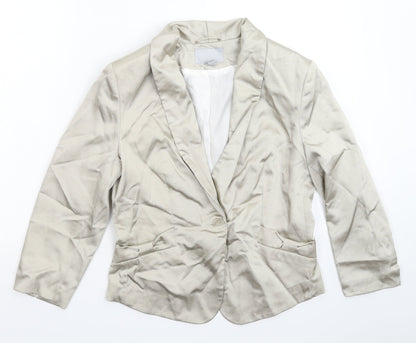 H&M Womens Silver   Jacket Blazer Size 14