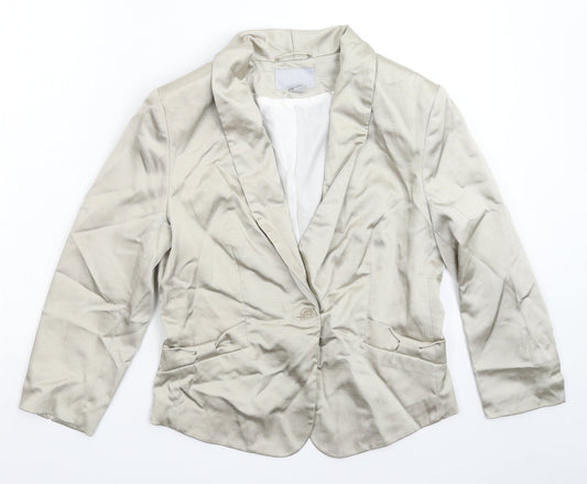 H&M Womens Silver   Jacket Blazer Size 14