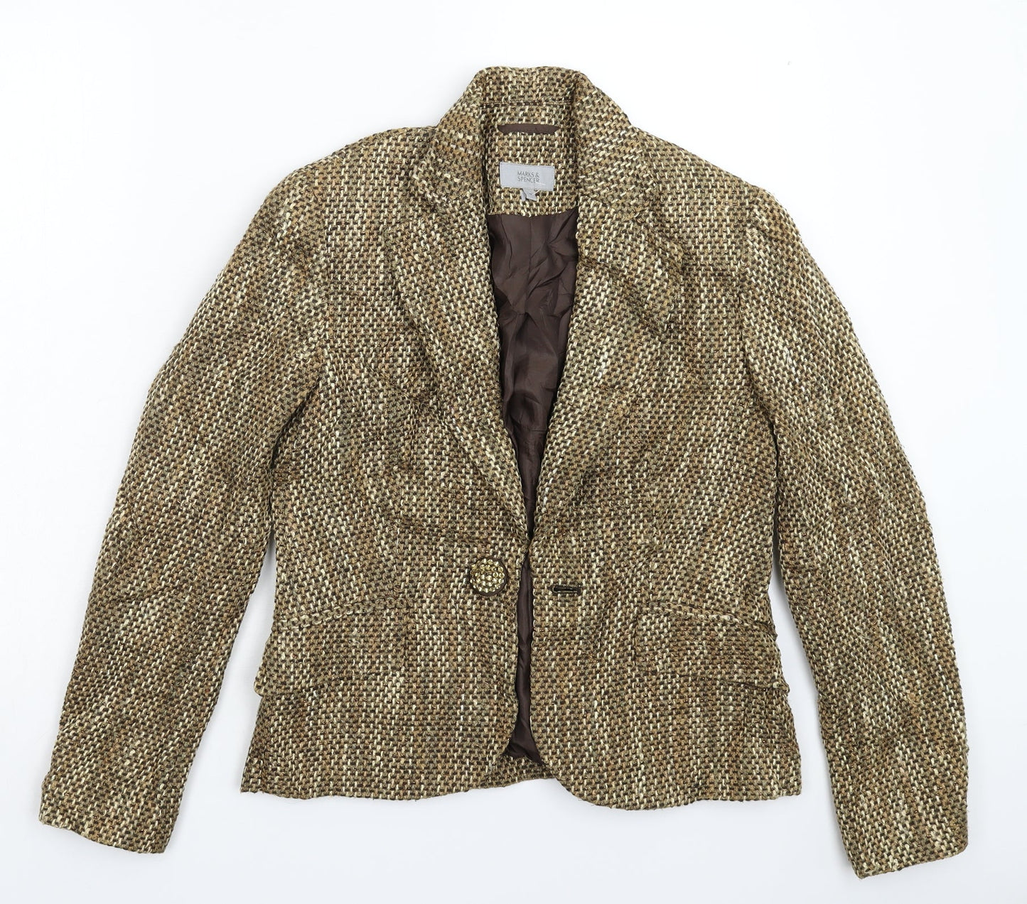 Womens UK Size 10 Marks and Spencer Regular Gold Blazer