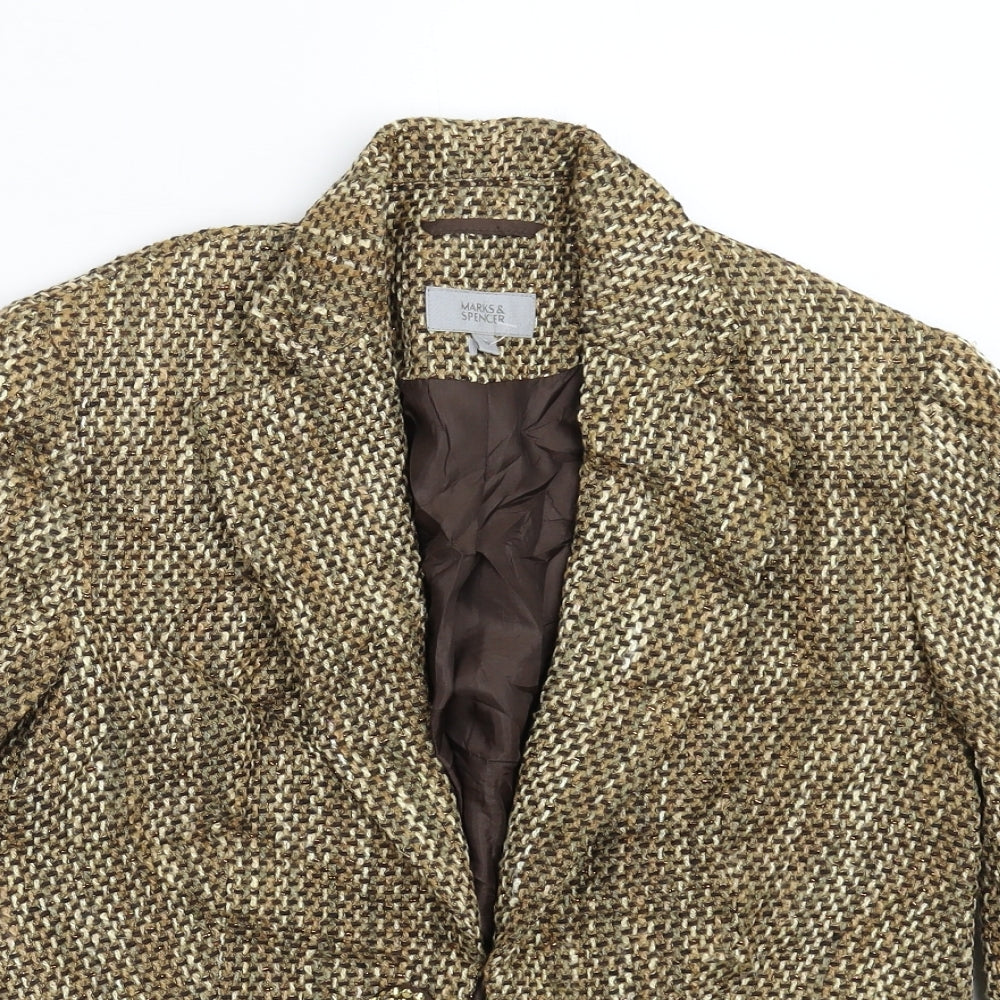 Womens UK Size 10 Marks and Spencer Regular Gold Blazer