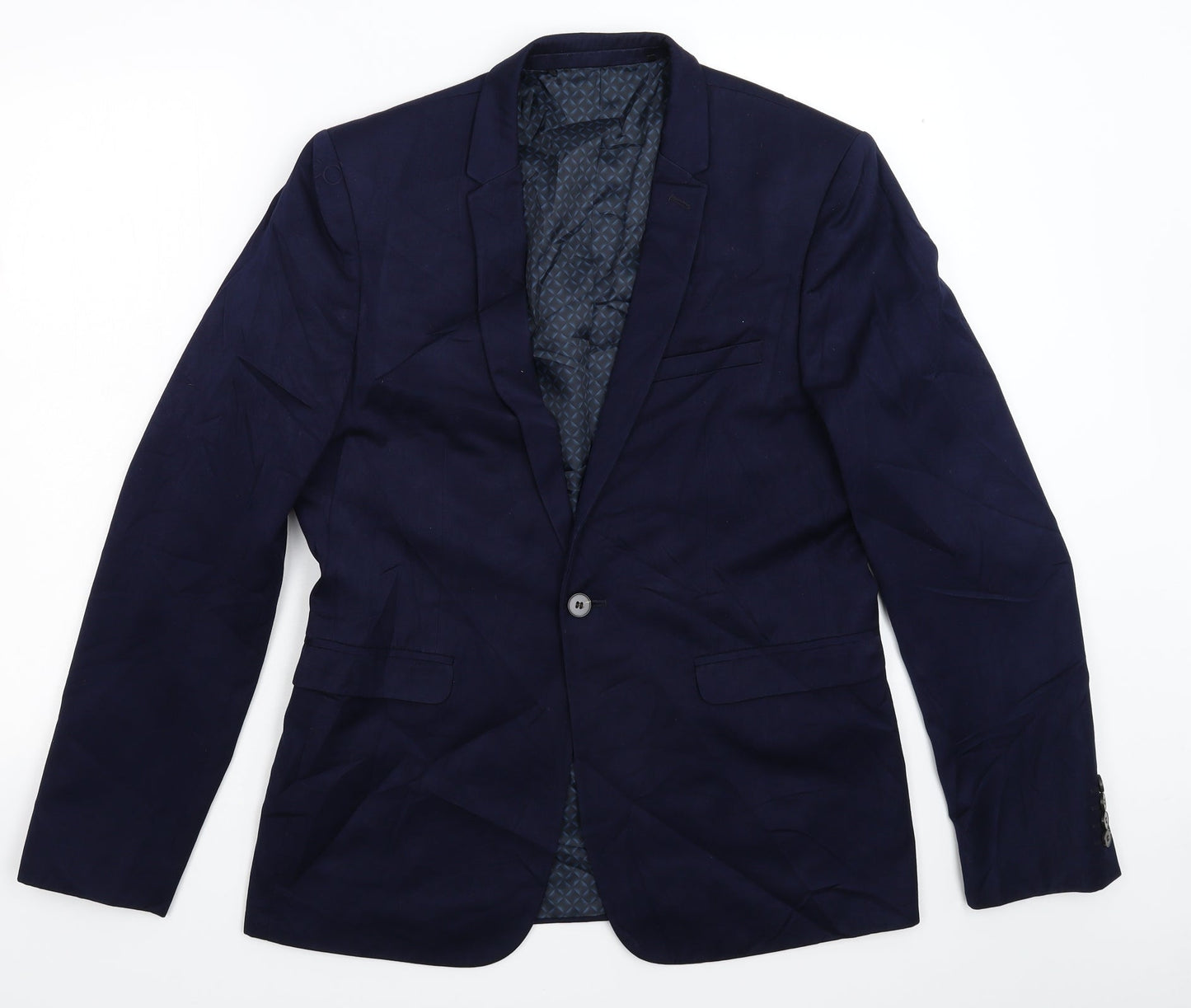 Mens UK Size 40 Burton Regular Blue Suit Jacket