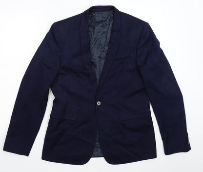 Mens UK Size 40 Burton Regular Blue Suit Jacket