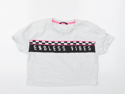 George Girls White   Basic T-Shirt Size 11-12 Years