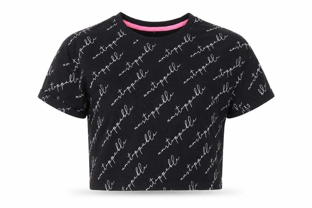 Front view of George girls’ black basic t-shirt, size 11-12, years
