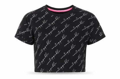 Front view of George girls’ black basic t-shirt, size 11-12, years