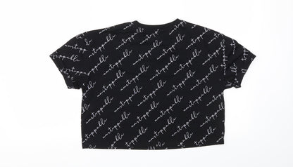 George Girls Black   Basic T-Shirt Size 11-12 Years