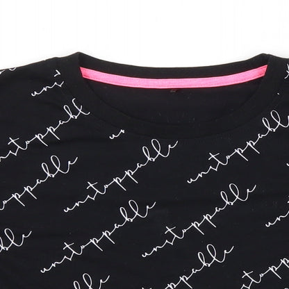 George Girls Black   Basic T-Shirt Size 11-12 Years