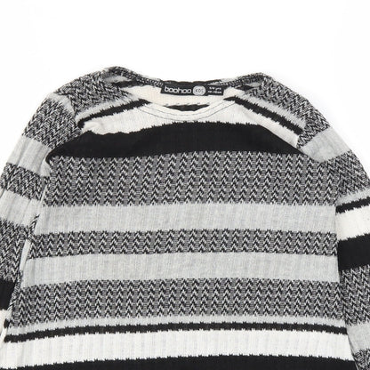 Boohoo Girls Black Striped  Fit & Flare  Size 5-6 Years
