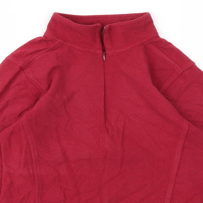 Womens UK Size 12 Preworn Red Full Zip Jumper