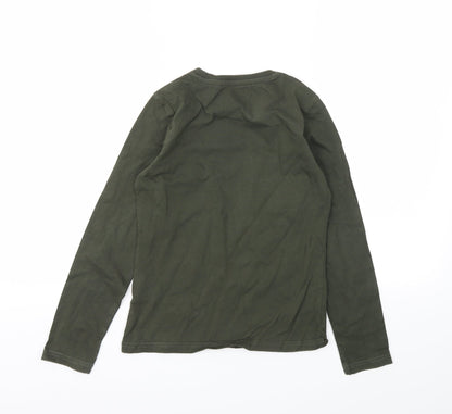 Back view of EMOI girls’ green basic t-shirt, size 10, years
