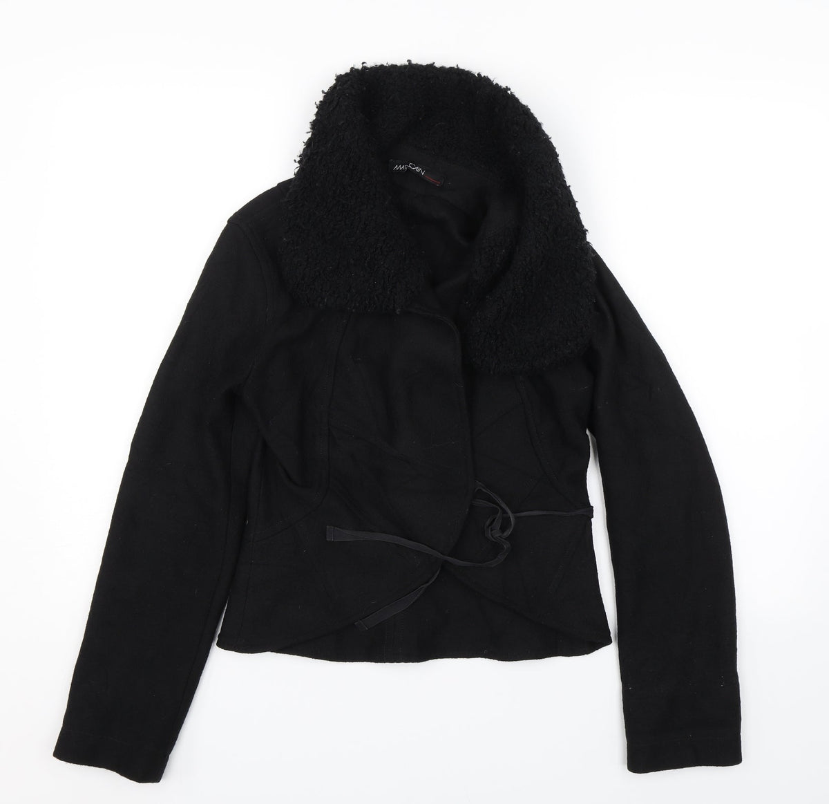 Marc Cain Womens Black   Overcoat Coat Size S