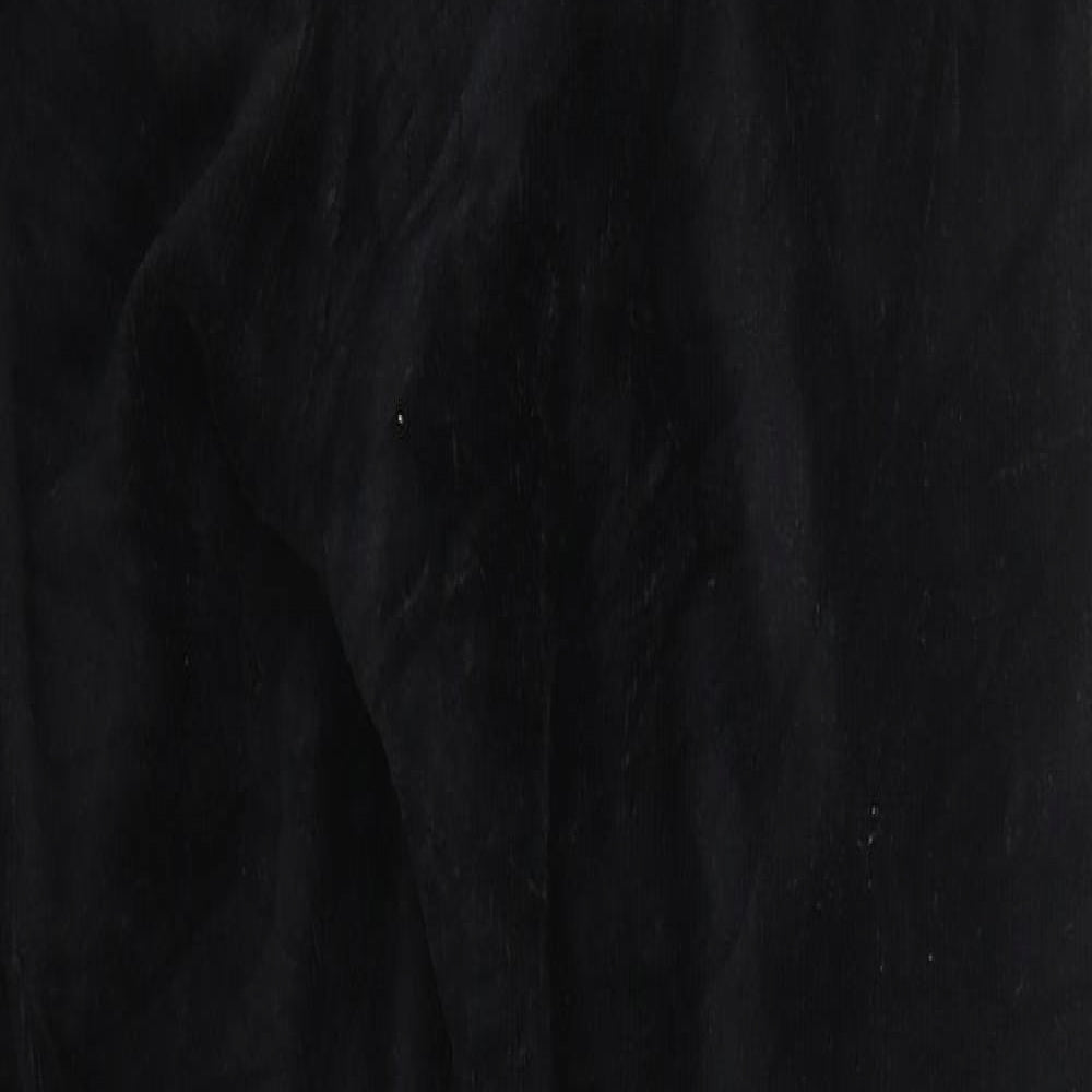 M&S Womens Black  Velour Carrot Trousers Size 14 L25 in