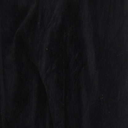 M&S Womens Black  Velour Carrot Trousers Size 14 L25 in