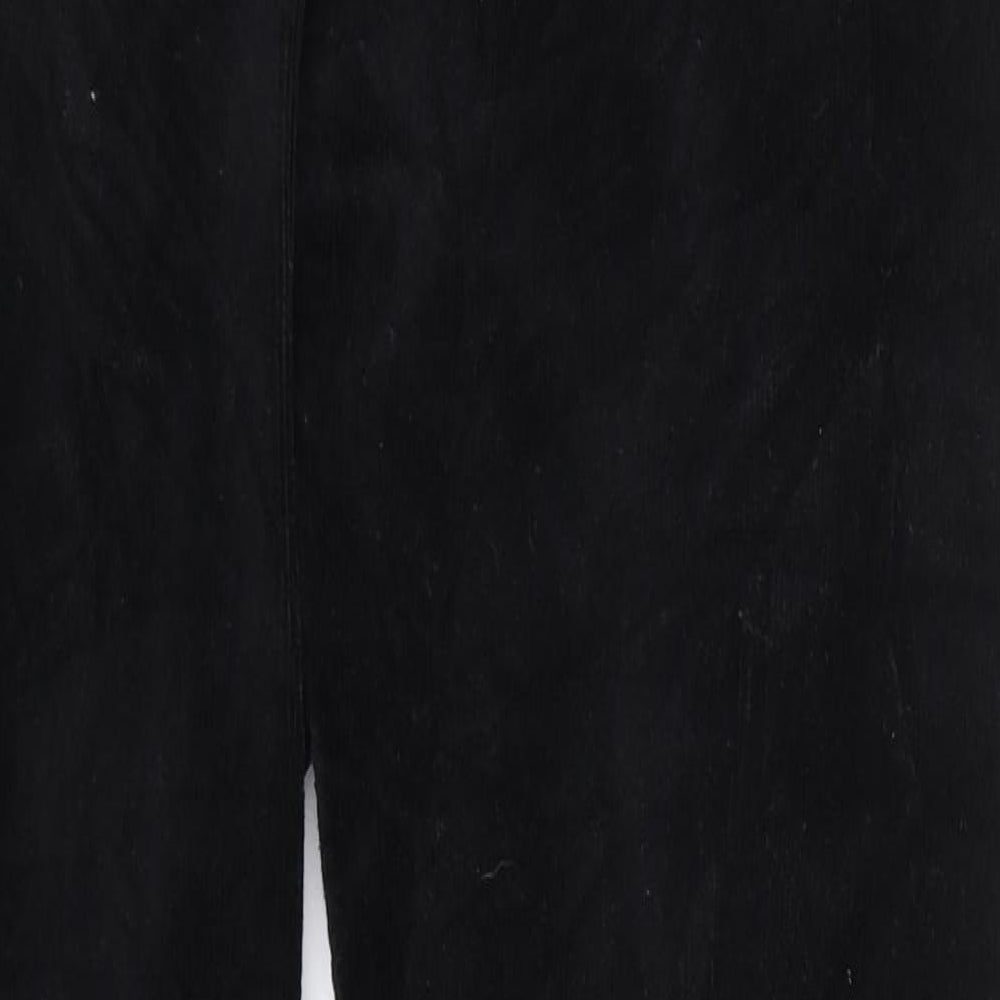 M&S Womens Black  Velour Carrot Trousers Size 14 L25 in
