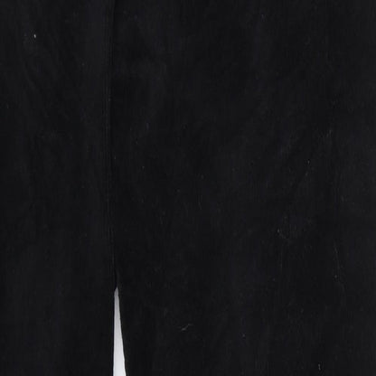 M&S Womens Black  Velour Carrot Trousers Size 14 L25 in