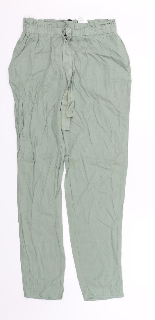 Womens UK Size 6 H&M Regular Fit Carrot Green Trousers