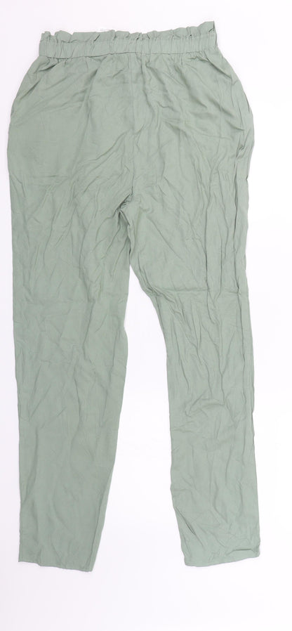Womens UK Size 6 H&M Regular Fit Carrot Green Trousers