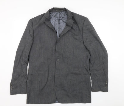 Mexx Womens Grey Striped  Jacket Suit Jacket Size 18