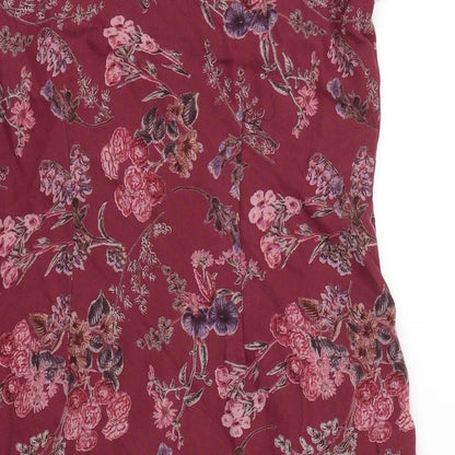 Preworn Womens Purple Floral  Fit & Flare  Size 12
