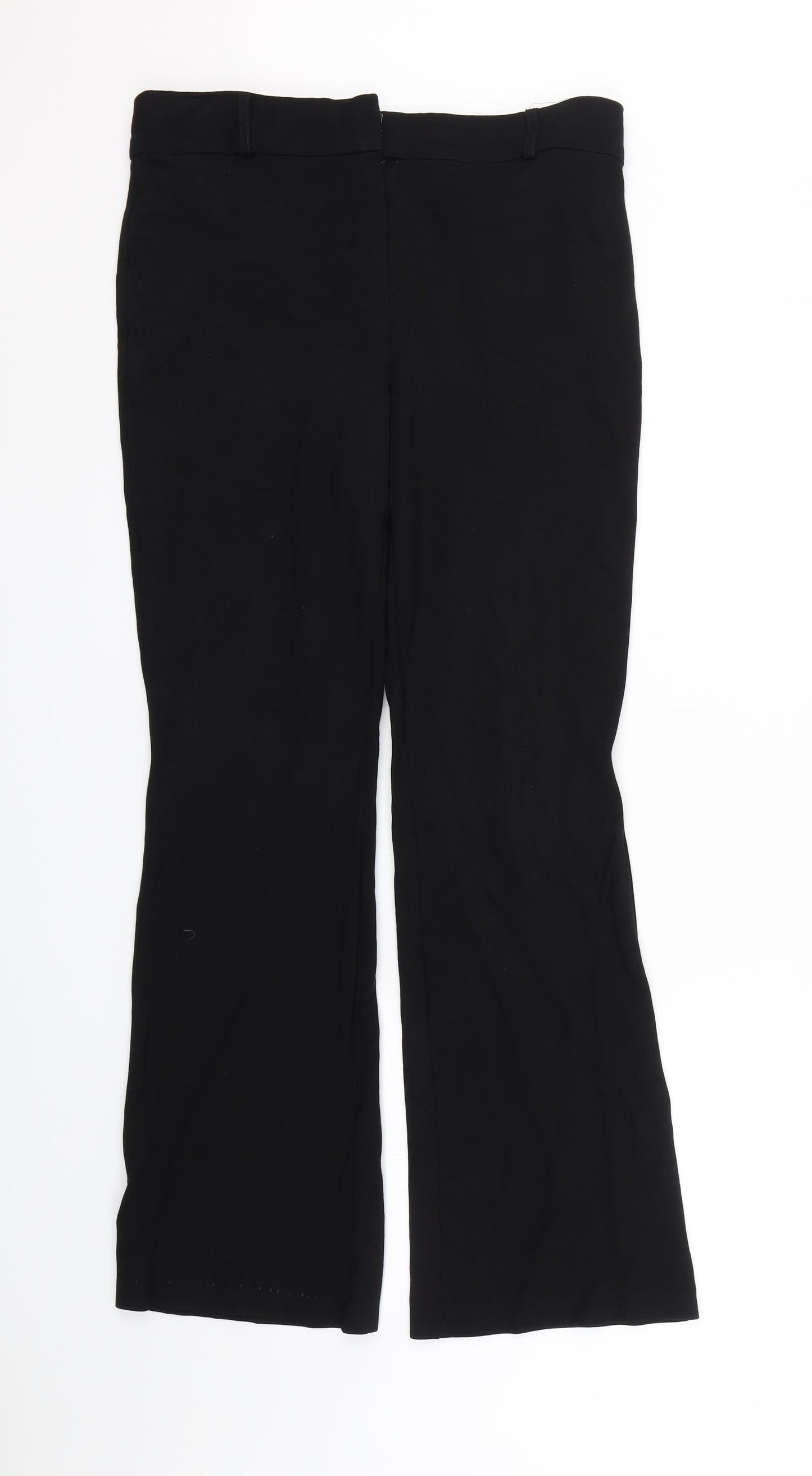 Womens UK Size 12 M&S Regular Fit Carrot Black Trousers